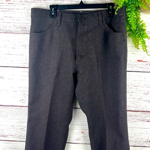 Wrangler Vintage Western Brown Polyester Dress Pants Size 38x30 - Picture 1 of 6